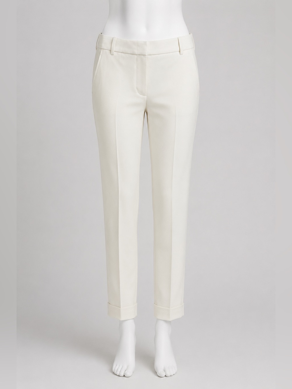 BCBGMAXAZRIA Warren Off White Cuffed Trousers Size 2 NWT